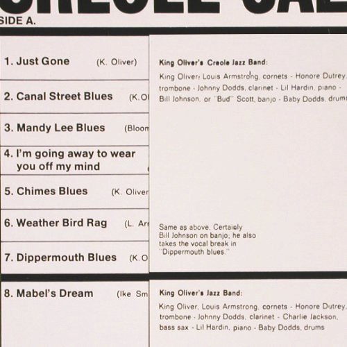 King Oliver's Creole Jazz Band: with Armstrong&Dodds, 1923, Classic Jazz Masters (22023), NL Typ: LP Best.-Nr.: V2075 Preis: 7,50 Euro