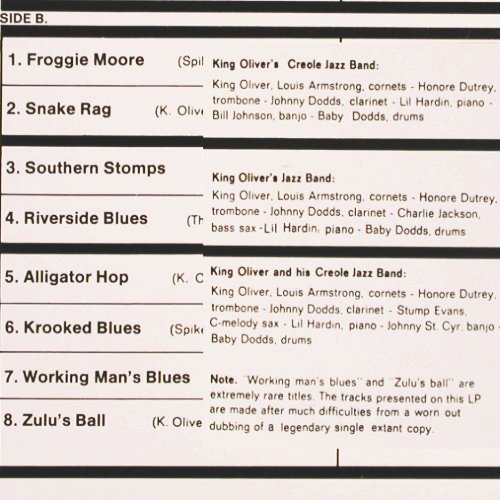 King Oliver's Creole Jazz Band: with Armstrong&Dodds, 1923, Classic Jazz Masters (22023), NL Typ: LP Best.-Nr.: V2075 Preis: 7,50 Euro