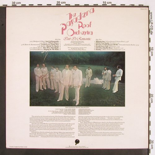 Pasadena Roof Orchestra: Isn't it Romantic, Transatlantic (TRA 335), UK, 1976 Typ: LP Best.-Nr.: V2095 Preis: 9,00 Euro