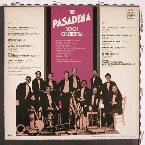 Pasadena Roof Orchestra: Crazy Words, Crazy Tunes, Aves (INT 146.540), D, 1982 Typ: LP Best.-Nr.: V2097 Preis: 7,50 Euro
