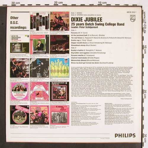 Dutch Swing College Band: Dixie Jubilee-25 Years, Philips (6830 015), NL, 1970 Typ: LP Best.-Nr.: V2100 Preis: 6,00 Euro
