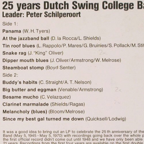 Dutch Swing College Band: Dixie Jubilee-25 Years, Philips (6830 015), NL, 1970 Typ: LP Best.-Nr.: V2100 Preis: 6,00 Euro