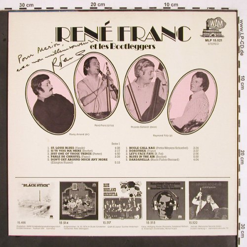 Franc,René et les Bootleggers: Parle de Christel, singniert,+Card, WAM (MLP 15.521), D, 1975 Typ: LP Best.-Nr.: V2103 Preis: 9,00 Euro
