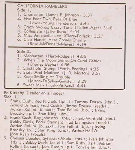 California Ramblers: Miss Annabelle Lee 1925-1927,Vol.1, Biograph (BLP-12020), US Typ: LP Best.-Nr.: V2124 Preis: 9,00 Euro