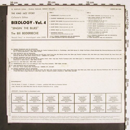 Beiderbecke,Bix: Bixology Vol. 4, Joker (SM 3560), I, 1973 Typ: LP Best.-Nr.: V2128 Preis: 7,50 Euro