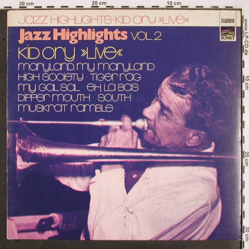 Kid Ory: Live, Jazz Highlights Vol.2, Sunset (SLS 50 187 Z), D, 1970 Typ: LP Best.-Nr.: V2192 Preis: 6,00 Euro