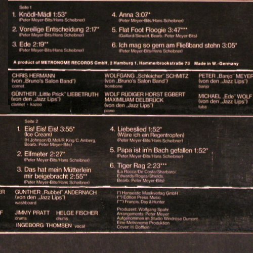 Meyer's Dampfkapelle: Herzlose Lieder, Metronome (MLP 15.512), D, 1975 Typ: LP Best.-Nr.: V2200 Preis: 6,00 Euro