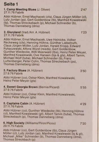 Hübner,Abbi & Lowdown Wizards: Jubilee Concert, Foc, signiert, Acanta (DC 23.063), D, vg+/m-, 1978 Typ: LP Best.-Nr.: V2218 Preis: 7,50 Euro