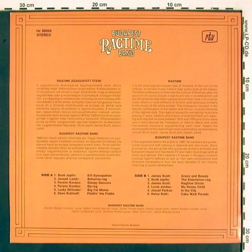 Budapest Ragtime Band: Rag Day, rtv (rtv 88004), H, 1988 Typ: LP Best.-Nr.: V2226 Preis: 7,50 Euro