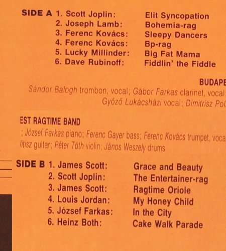 Budapest Ragtime Band: Rag Day, rtv (rtv 88004), H, 1988 Typ: LP Best.-Nr.: V2226 Preis: 7,50 Euro