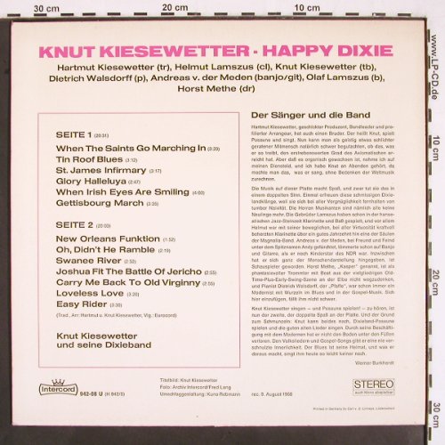 Kiesewetter,Knut: Happy Dixie, Intercord (942-08 U), D, 1968 Typ: LP Best.-Nr.: V2284 Preis: 9,00 Euro