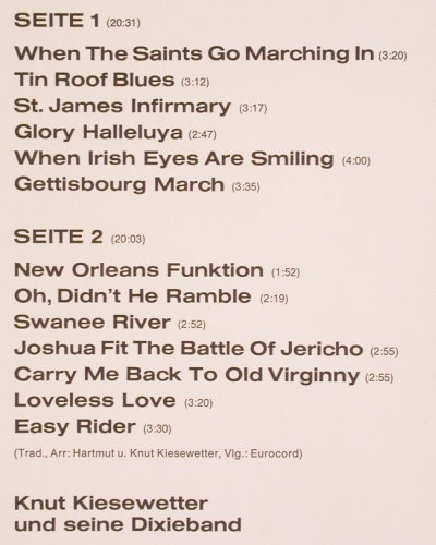 Kiesewetter,Knut: Happy Dixie, Intercord (942-08 U), D, 1968 Typ: LP Best.-Nr.: V2284 Preis: 9,00 Euro