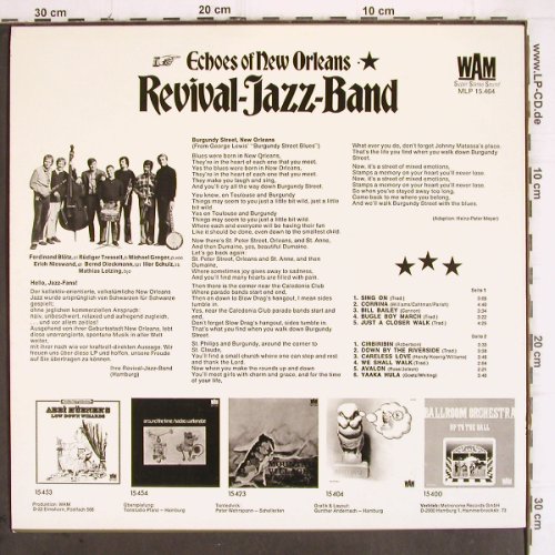 Revival Jazz Band:&nbsp;Echoes Of New Orleans, WAM (MLP 15.464), D, 1972 Typ:&nbsp;LP Best.-Nr.:&nbsp;V349 Preis:&nbsp; 9,00 Euro