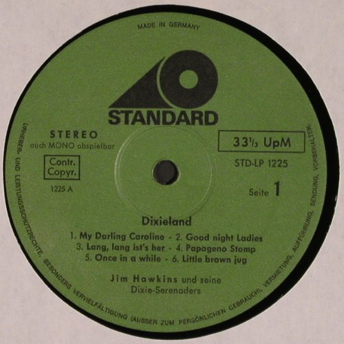 Hawkins,Jim  u.s.Dixie-Serenaders: Dixieland, Standard(STD-LP 1225), D,  - LP - V4057 - 6,00 Euro