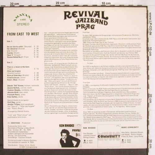 Revival Jazzband Prag:&nbsp;From East to West, Amayana, A 4503 (66.21152), D, 1974 Typ:&nbsp;LP Best.-Nr.:&nbsp;V437 Preis:&nbsp; 7,50 Euro