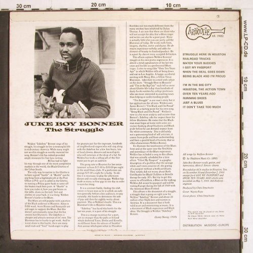 Juke Boy Bonner:&nbsp;The Struggle, Arhoolie (AR 19002), F, 1969 Typ:&nbsp;LP Best.-Nr.:&nbsp;V499 Preis:&nbsp; 20,00 Euro