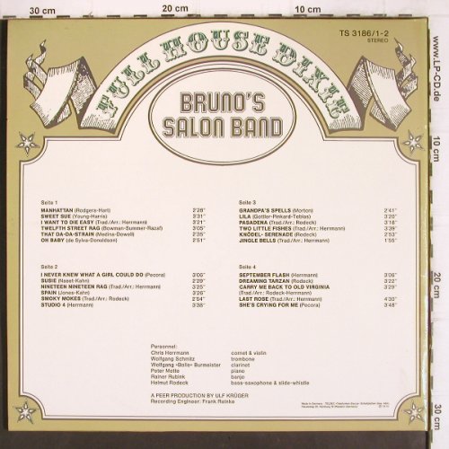 Bruno's Salon Band:&nbsp;Full House Dixie, Foc, Telefunken (TS 3186/1-2), D, 1973 Typ:&nbsp;2LP Best.-Nr.:&nbsp;V929 Preis:&nbsp; 9,00 Euro