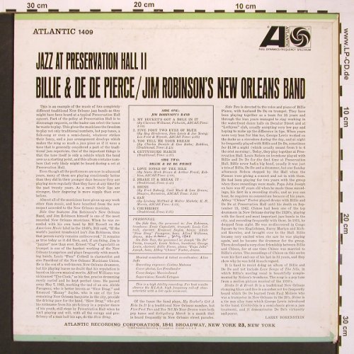 Robinson,Jim/Billie & De De Pierce: Jazz At Preservation Hall 2, Atlantic(1409), US, 1963 - LP - X8369 - 9,00 Euro