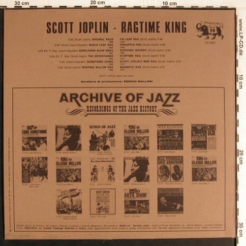 Joplin,Scott: Rag Time King, Vol.14 (piano roll), Archive of Jazz(101.661), I, 1971 - LP - Y3159 - 7,50 Euro