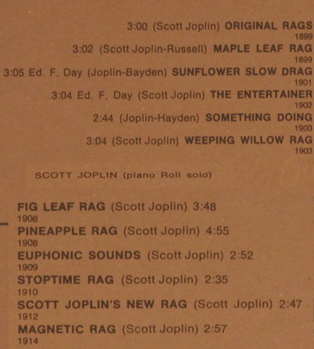 Joplin,Scott: Rag Time King, Vol.14 (piano roll), Archive of Jazz(101.661), I, 1971 - LP - Y3159 - 7,50 Euro