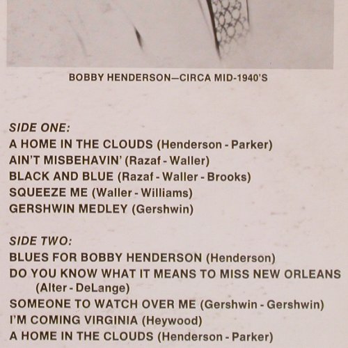 Henderson,Bobby: Last Recordings,(solo piano) m /vg+, Chiaroscuro Rec(CR-122), US, 1973 - LP - Y3210 - 9,00 Euro