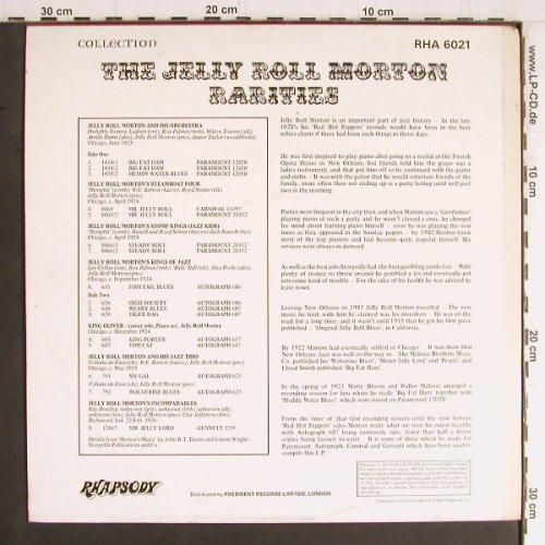 Morton,Jelly Roll: The J.R.Morton Rarities, Rhapsody(RHA 6021), UK,  - LP - Y3583 - 5,00 Euro