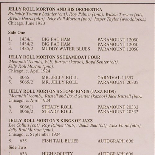 Morton,Jelly Roll: The J.R.Morton Rarities, Rhapsody(RHA 6021), UK,  - LP - Y3583 - 5,00 Euro