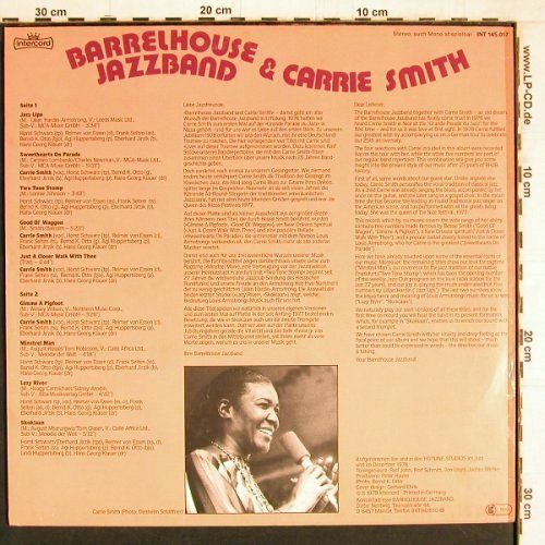 Barrelhouse Jazzband & Carrie Smith: Same (25), Intercord(INT 145.017), D, 1979 - LP - Y4601 - 7,50 Euro