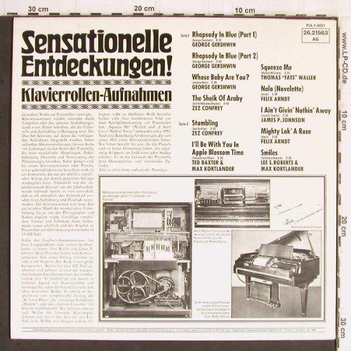 V.A.Klavierrollen-Aufnahmen: Sensationelle Entdeckungen!(1959), RCA(26.21563 AG), D, Ri,  - LP - Y5650 - 7,50 Euro