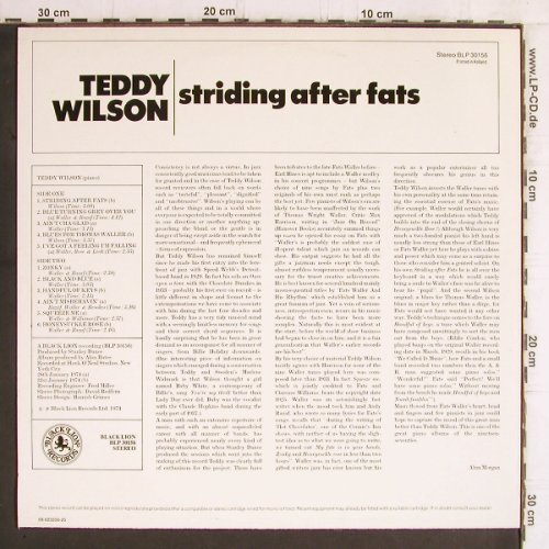 Wilson,Teddy: Striding After Fats, Black Lion(BLP 30156), NL, 1974 - LP - Y6205 - 9,00 Euro