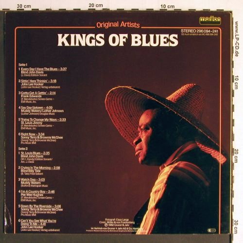 V.A.Kings Of Blues: Blind John Davis...John Lee Hooker, Marifon(296 094-241), D, 1982 - LP - Y6862 - 6,00 Euro