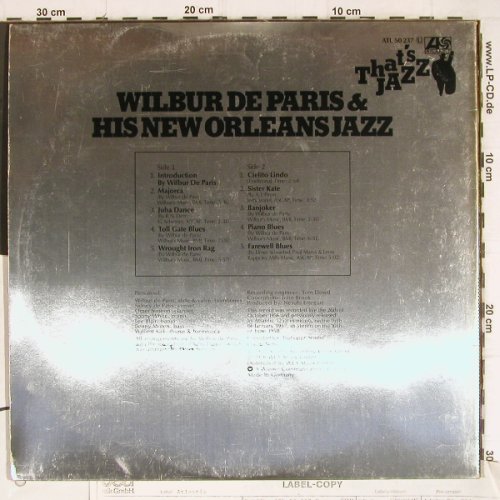 de Paris,Wilbur& h.New Orleans Jazz: Thats's Jazz,(Same'57),Foc, Atlantic Labelcopy(ATL 50 237), D,m-/vg+, 1976 - LP - Y8124 - 6,00 Euro