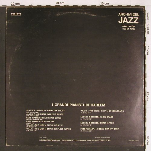 V.A.I Grandi Pianisti di Harlem: James P Johnson... Fats Waller, Variety/Archivi d.J.(REL-ST 19139), I, m-/vg+, 1974 - LP - Y8162 - 6,00 Euro