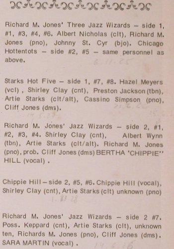 V.A.The Jazz Wizards 1925 Vol.2: Richard M.Jones, Starks Hot Five..., Herwin(H-103), US,vg+/vg,  - LP - Y8172 - 7,50 Euro