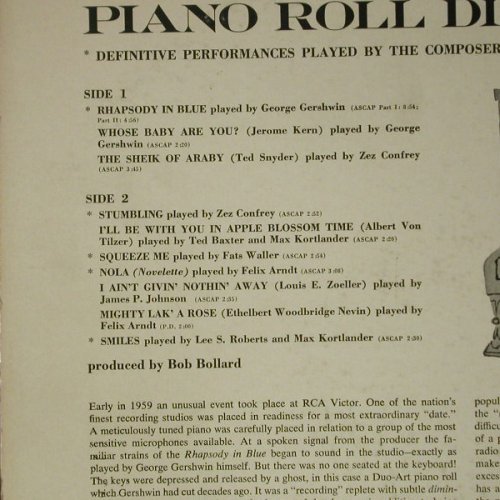 V.A.Piano Roll Discoveries: 10 Tr., vg+/VG-, toc, RCA(LPM-2058), US, 1959 - LP - Y824 - 5,00 Euro