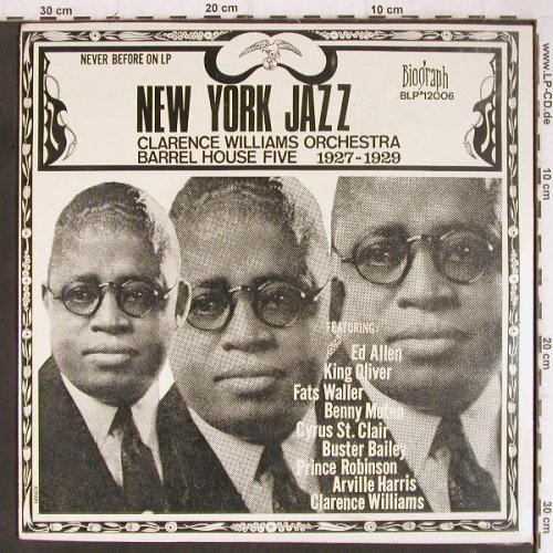 Williams,Clarence  Orchestra: New York Jazz 1927-29, FS-New, Mono, Biograph(BLP-12006), US, sealed,  - LP - Y8449 - 12,50 Euro