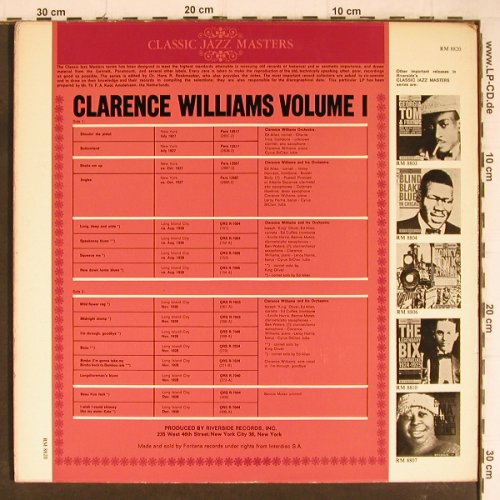 Williams,Clarence: Volume 1 ,1927-1928, Foc, m-/vg+, Riverside(RM 8820), NL,  - LP - Y8466 - 7,50 Euro