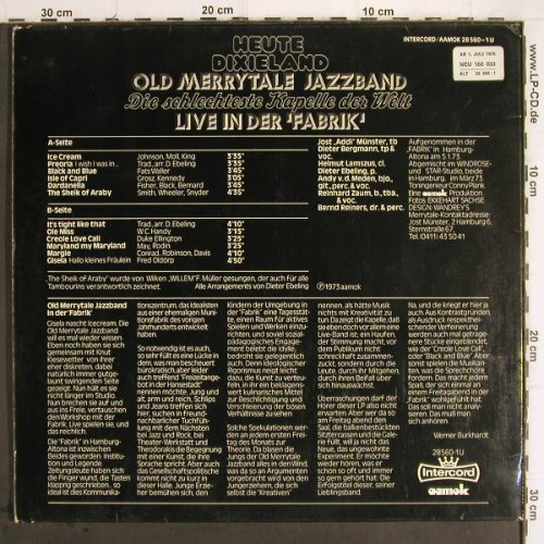 Old Merry Tale Jazzband:&nbsp;Live in der Fabrik,Foc, Intercord/aamok (28 560-1U), D, 1973 Typ:&nbsp;LP Best.-Nr.:&nbsp;Y9793 Preis:&nbsp; 7,50 Euro