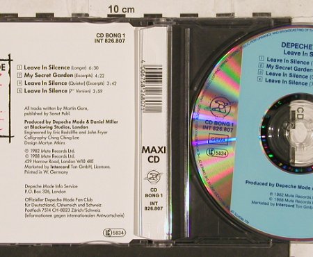 Depeche Mode: Leave in Silence*3+1'82, Mute Bong 1(INT 826.807), D, 1988 - CD5inch - 82118 - 6,00 Euro
