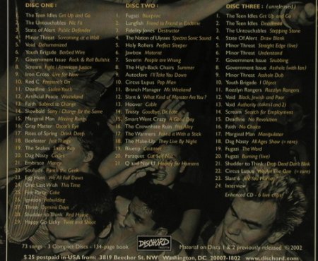 V.A.Twenty Years of Dischord: 73 Songs/1980-2000 Years of,Box, Dischord(DIS125), US, 02 - 3CD - 90566 - 20,00 Euro