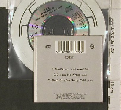 Sex Pistols: God Save The Queen+2, Virgin(CDT37), A,  - CD3inch - 90762 - 17,50 Euro