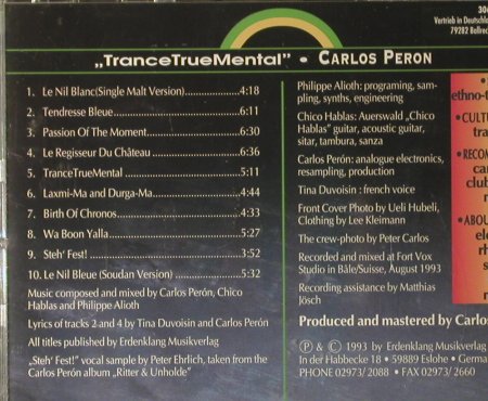Peron,Carlos: Trance True Mental, Erdenklang(), D, 1993 - CD - 95167 - 10,00 Euro