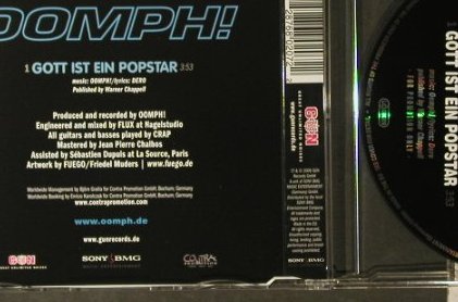 Oomph!: Gott ist ein Popstar,Radio,DJCopy, Gun(GUN 234), EU, 2006 - CD5inch - 95977 - 5,00 Euro