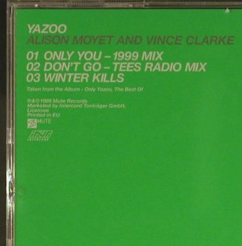 Yazoo: Only You '99 mix Version+2, Mute(CDYAZ5), EU, 99 - CD5inch - 97222 - 3,00 Euro