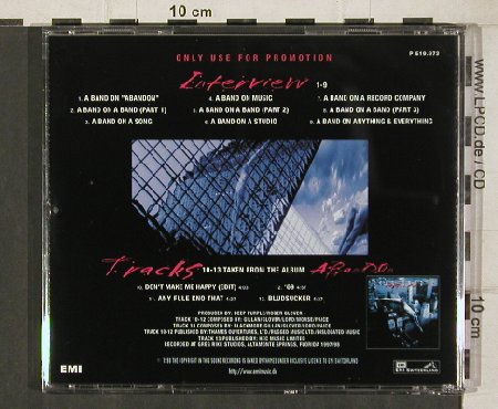 Deep Purple: Interview CD,(incl 4Tr. fr.Abandon), EMI, 13 Tr.Promo(P 519 973), NL, 1998 - CD - 81336 - 15,00 Euro