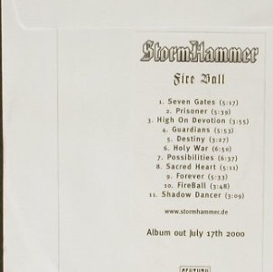 Stormhammer: Fire Fall, Promo no cover, Century Media(), , 2000 - CD - 93025 - 4,00 Euro