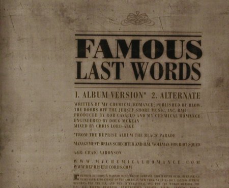 My Chemical Romance: Famous Last Words*2, Promo, Reprise(PRO16161), EU, 2006 - CD5inch - 96191 - 3,00 Euro