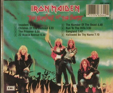 Iron Maiden: The Number Of The Beast, EMI(CDP 7 46364-2), UK, 1988 - CD - 99381 - 10,00 Euro