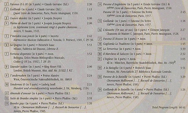 Ensemble Doulce Memoire: Renaissance Winds,16th CenturyMusic, Dorian Recordings(DOR-90261), US, 1999 - CD - 92932 - 12,50 Euro