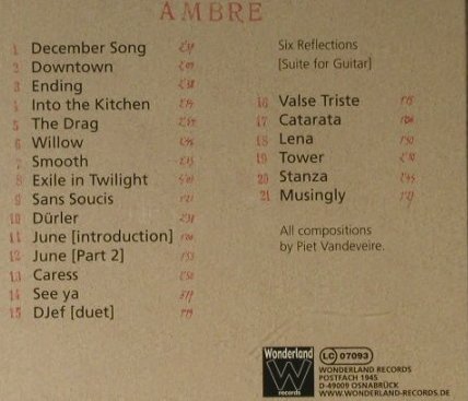 Vandeveire,Pete: Ambre, Wonderland(WR 9031), D, 2005 - CD - 98389 - 7,50 Euro